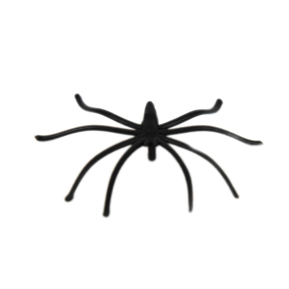24 Pack Spooky Black Plastic Spiders Halloween Party Prop Decoration