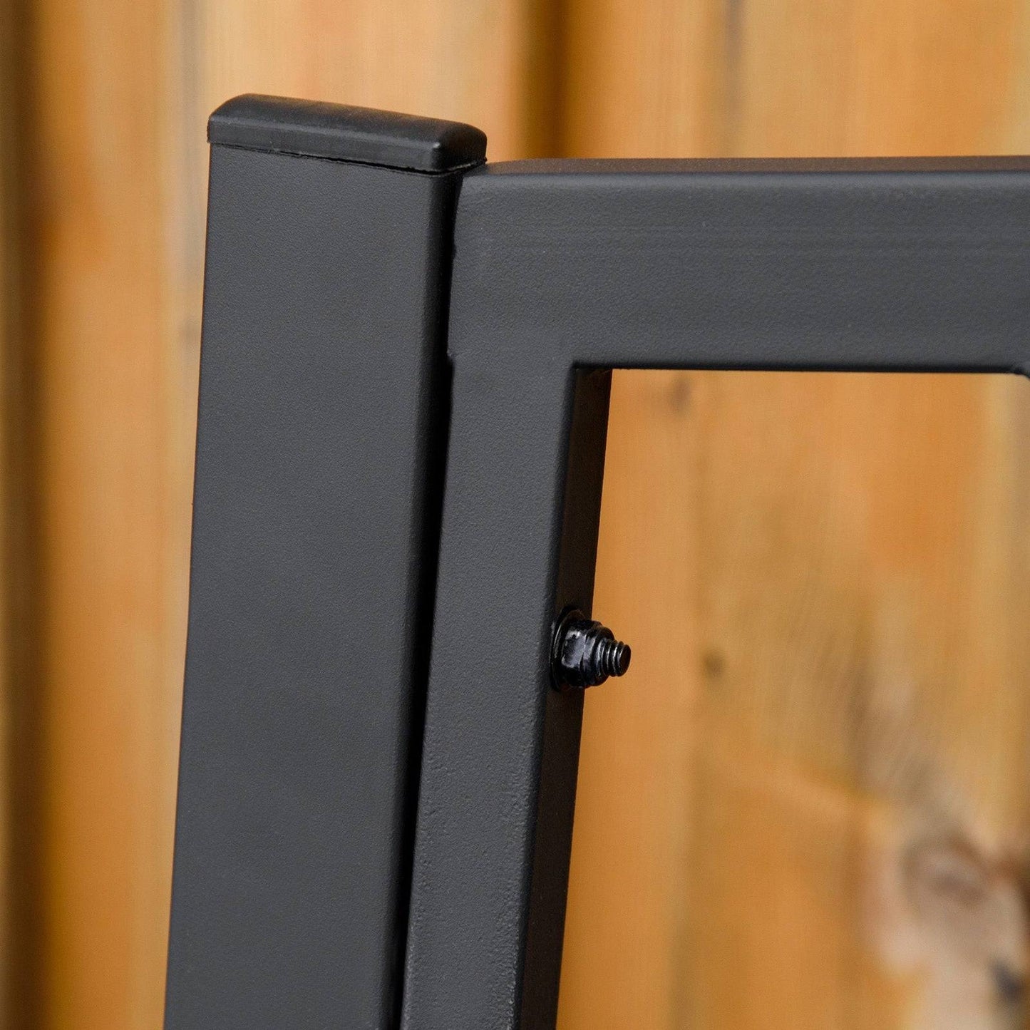 2 Seater Garden Bench Metal Loveseat w/ Decorative Backrest Ergonomic Armrest