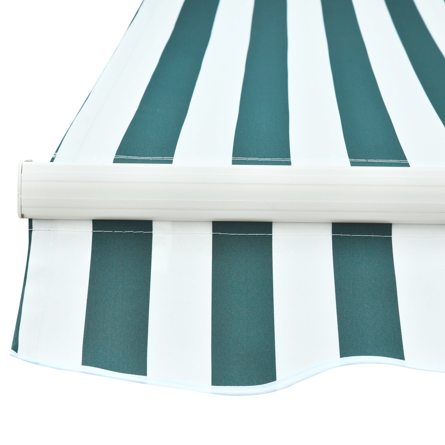 Manual Retractable Awning Size 3M X2.5M-Green/White Stripes