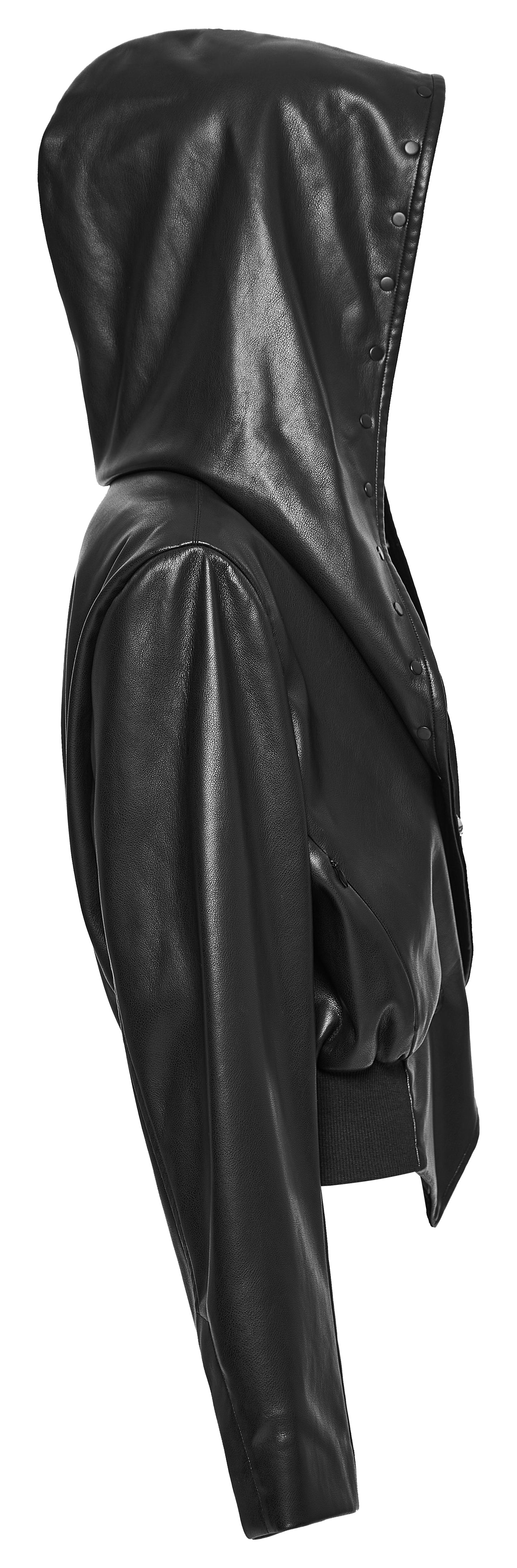 Punk Rave Nyx Hooded Faux Leather Jacket