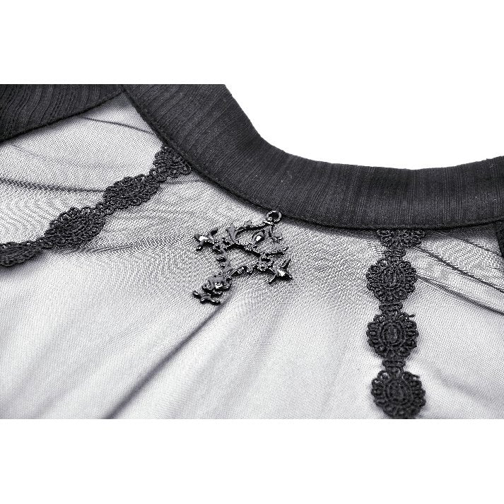 Dark in Love Avalon Gothic Embroidered Puff Sleeve Top