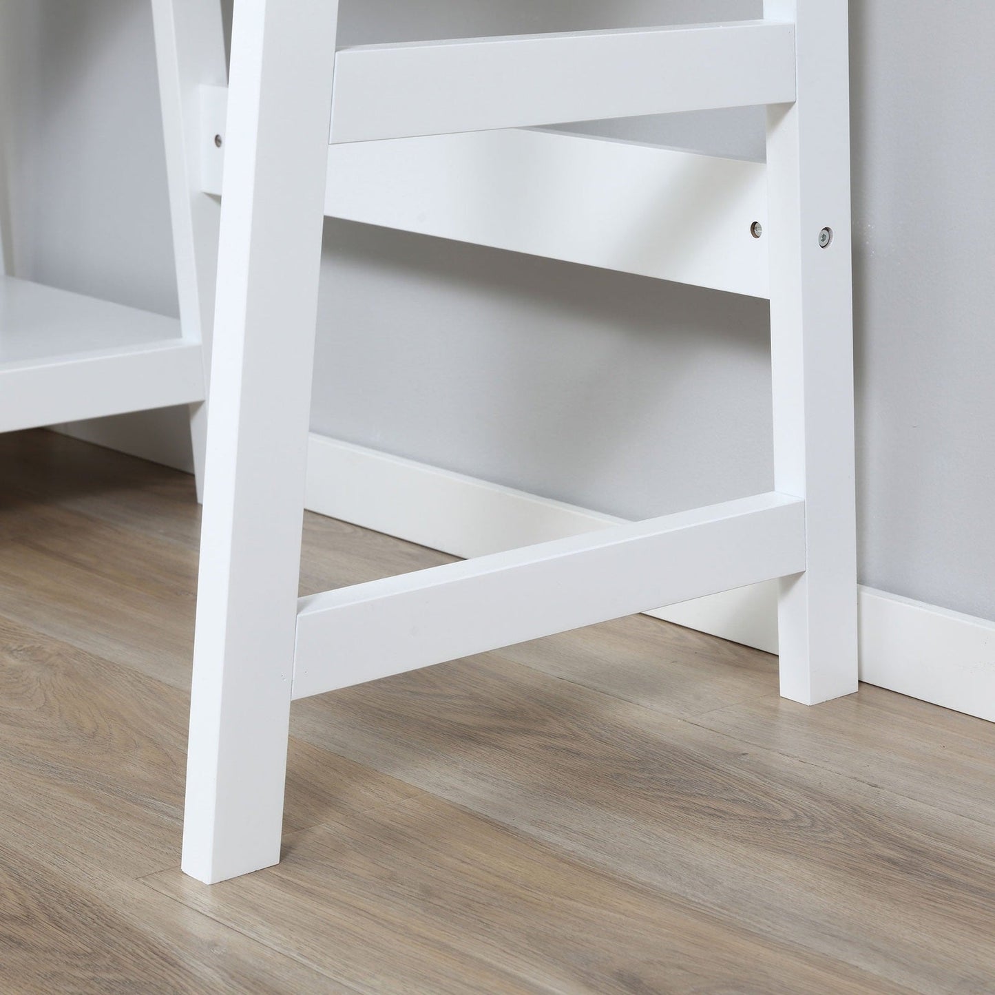 Computer Desk w/ Storage Shelf Study Table w/ bookshelf for Home Office White