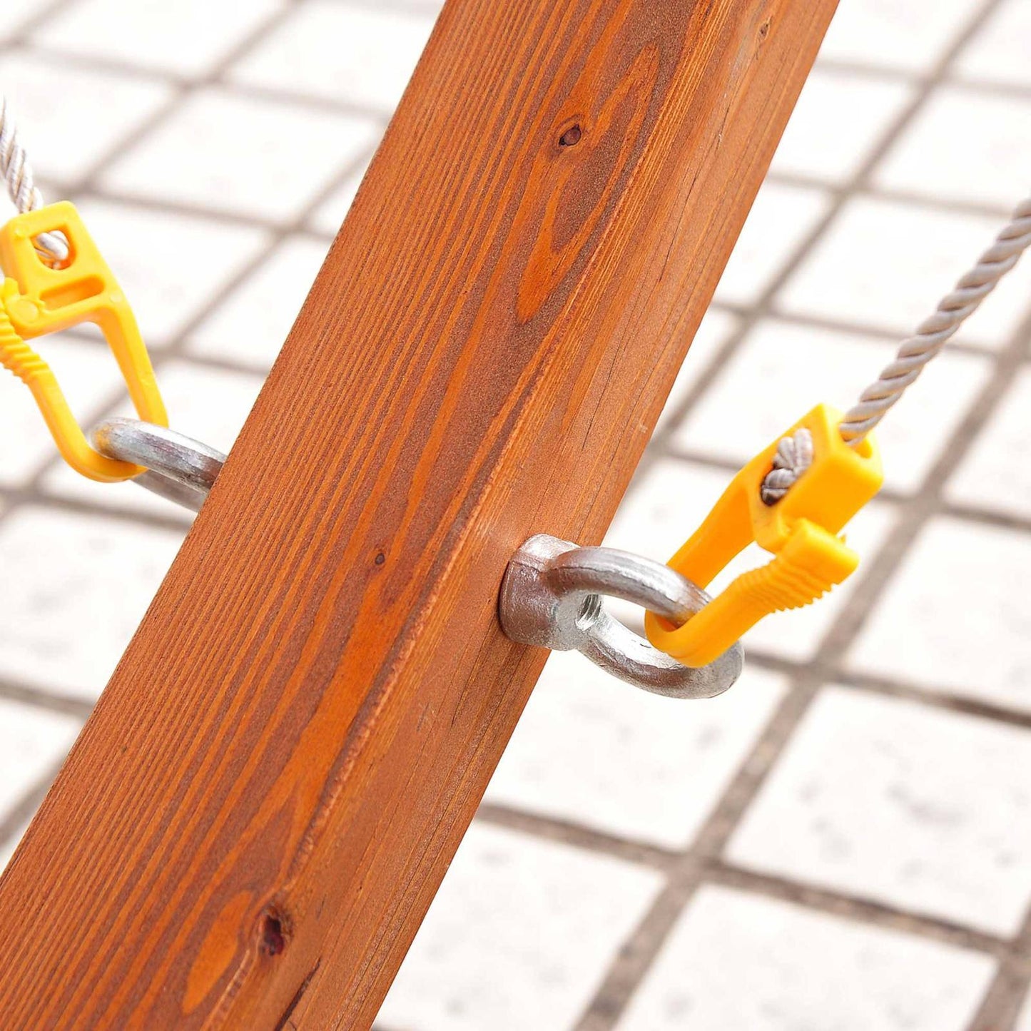 Garden Outdoor Patio Standing Frame Wooden Cotton Hammock with Arc Stand and Safe Ropes - Multi-Colour