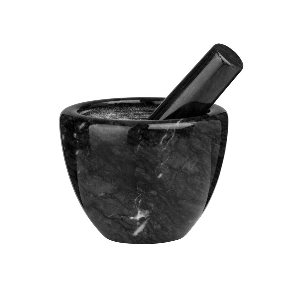 Marmore Black Marble Plain Mortar and Pestle