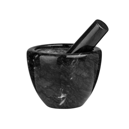 Marmore Black Marble Plain Mortar and Pestle