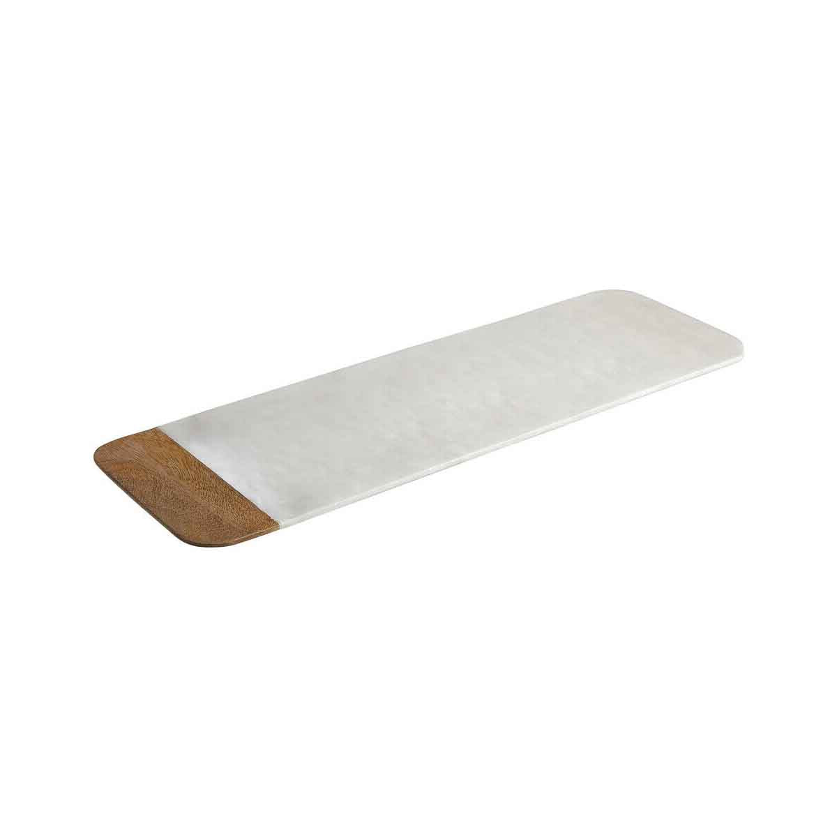 Monzaro Large White Marble And Mango Wood Serving Board