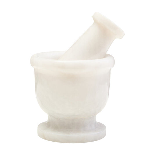 Marmore White Marble Mortar And Pestle