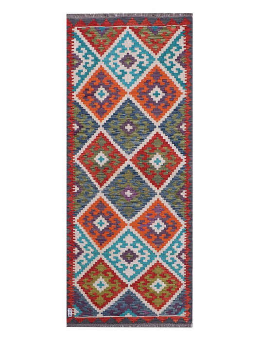 Maimana Afghanistan Kilim Rug - 206 x83 cm