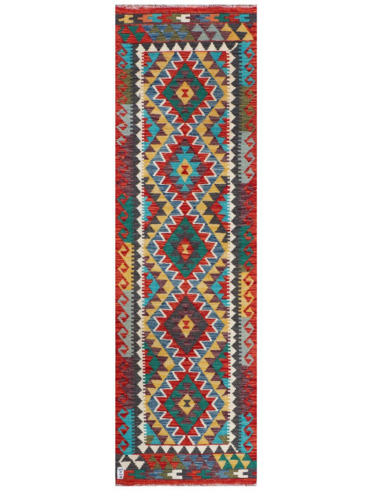 Maimana Afghanistan Kilim Rug - 242 x 76 cm