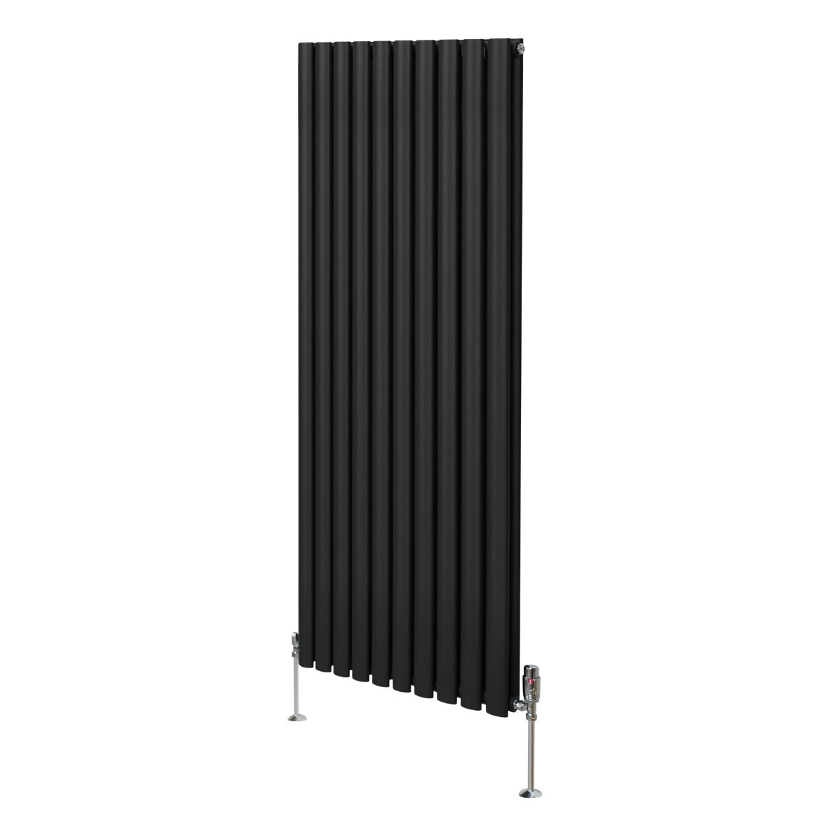 Oval Column Radiator & Valves - 1600mm x 600mm Black