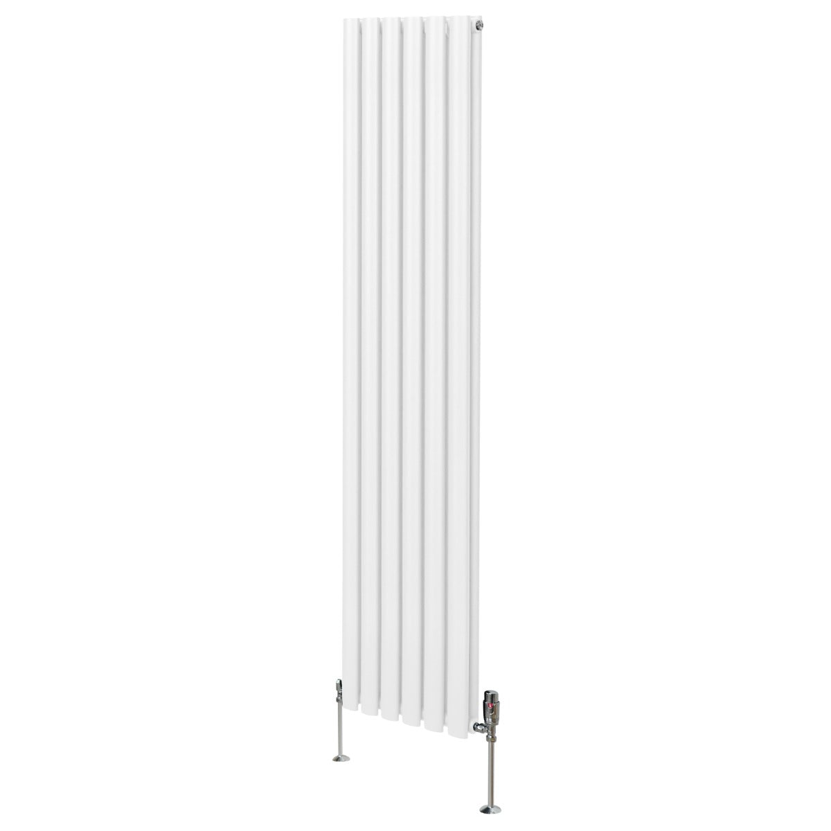 Oval Column Radiator & Valves - 1800mm x 360mm White