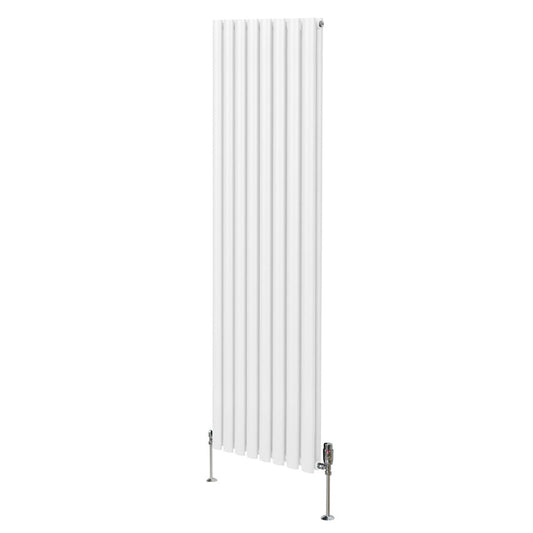 Oval Column Radiator & Valves - 1800mm x 480mm White