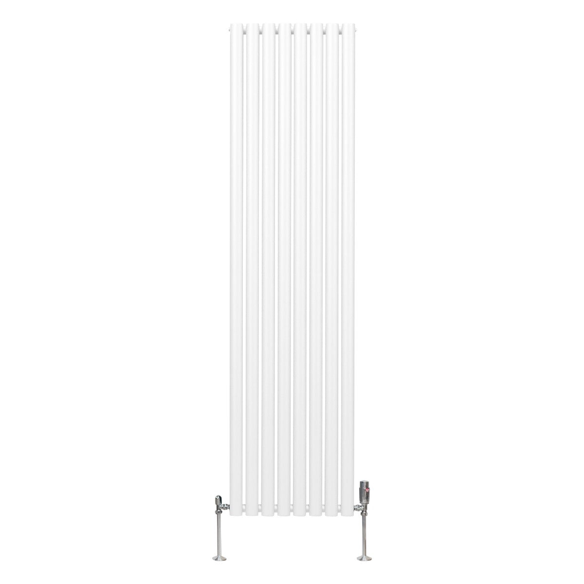 Oval Column Radiator & Valves - 1800mm x 480mm White