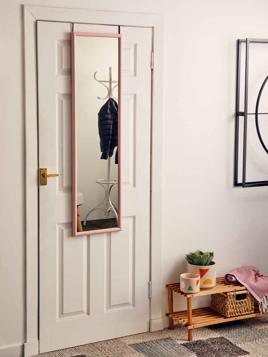 Mize Pink Plastic Frame Over Door Mirror