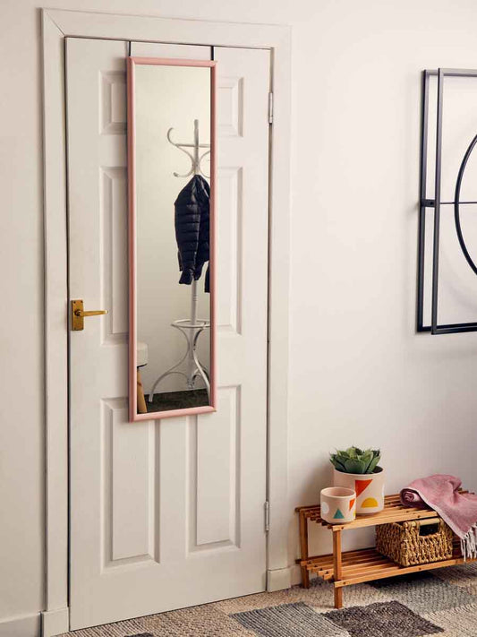 Mize Pink Plastic Frame Over Door Mirror
