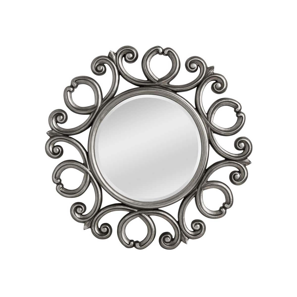 Adelere Silver Finish Frame Round Wall Mirror