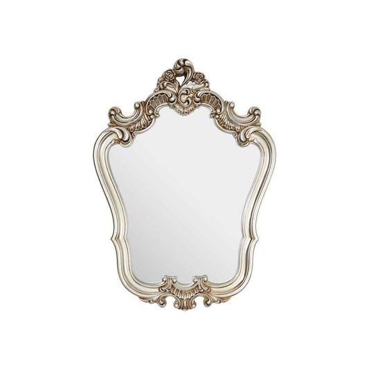 Adelere Champagne Finish Rose Crest Wall Mirror