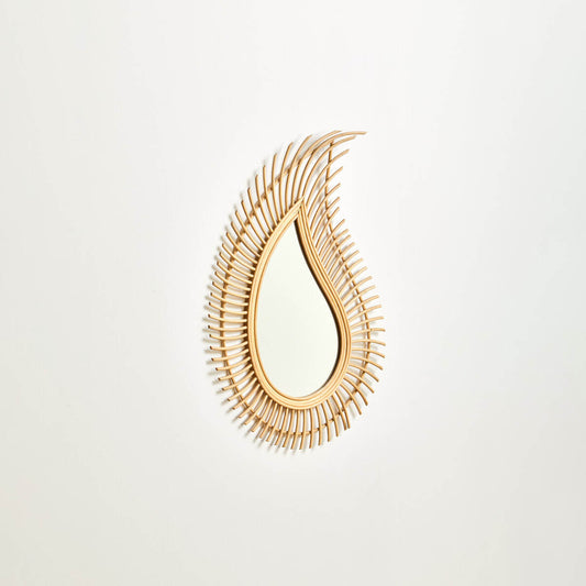 Mataram Teardrop Natural Rattan Wall Mirror