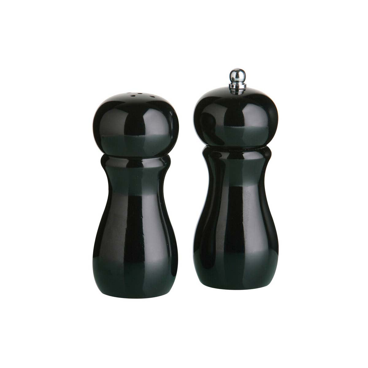 Salta 11cm Black Hi Gloss Salt Shaker And Pepper Mill Set