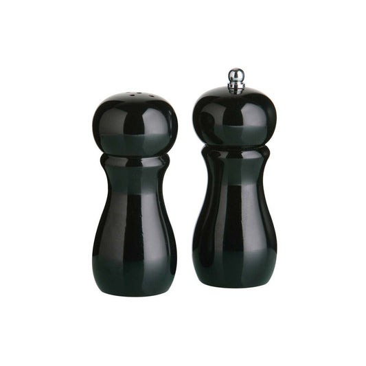 Salta 11cm Black Hi Gloss Salt Shaker And Pepper Mill Set