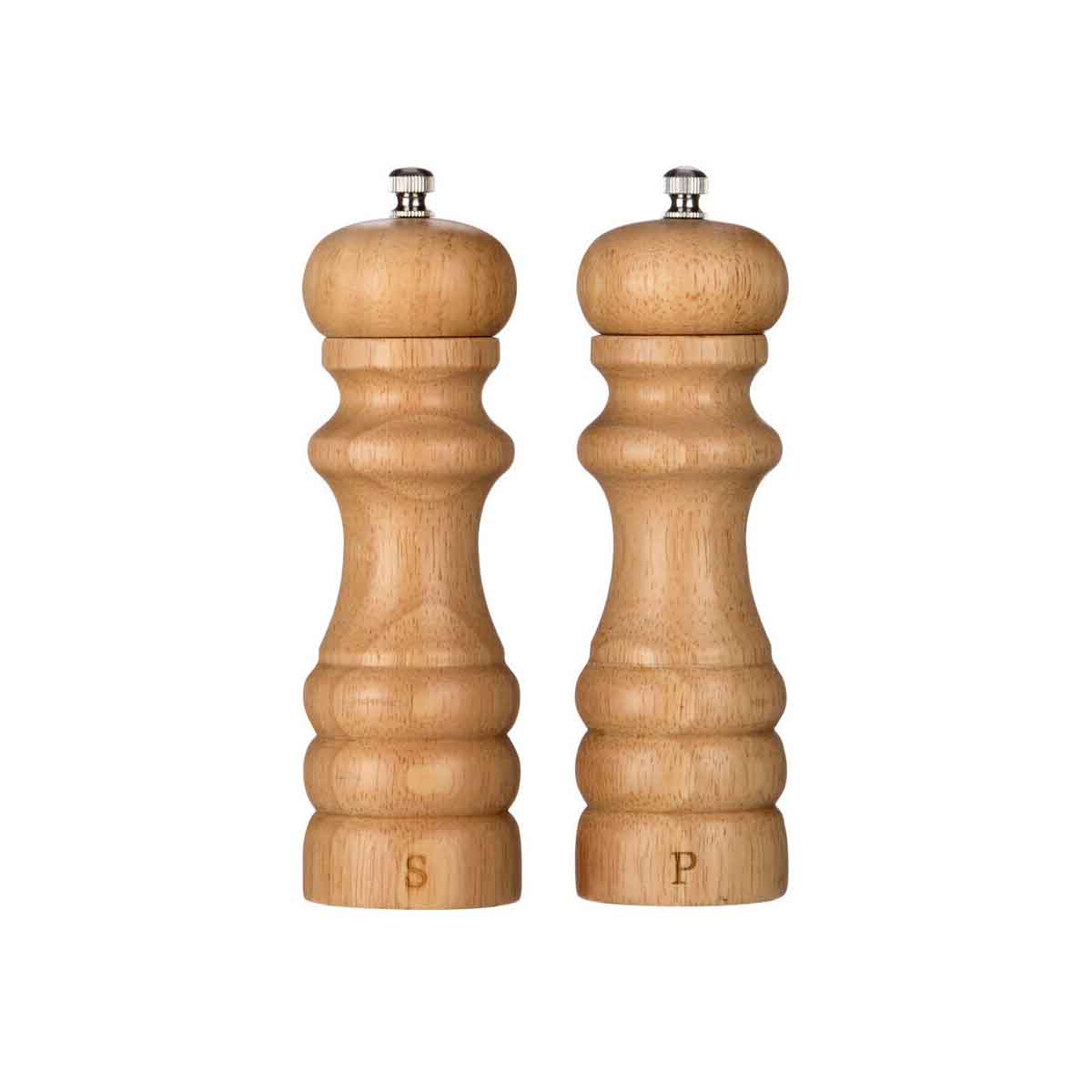 Natural Origins 15.2cm Rubberwood Salt And Pepper Mill Set