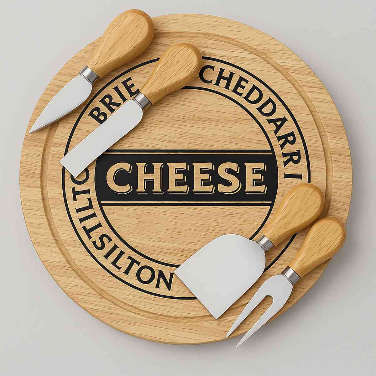 Soka Rubberwood 4pc Cheese Knife Set Wit