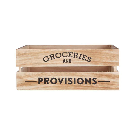 Naresso Natural Wood Groceries and Provisions Crate