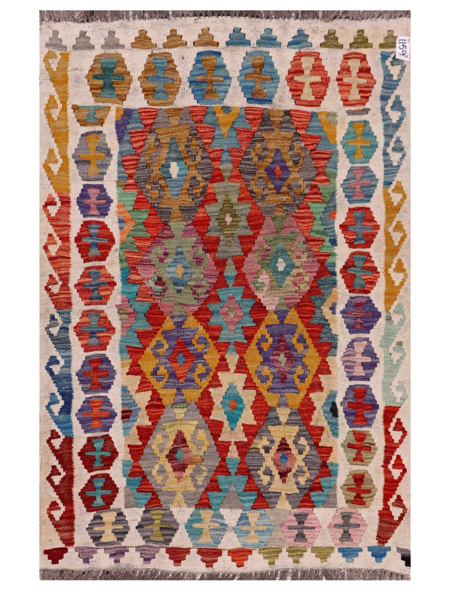 Maimana Afghanistan Kilim Rug - 145 x101 cm