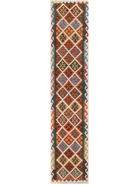 Maimana Afghanistan Kilim Runner - 385 x 81 cm
