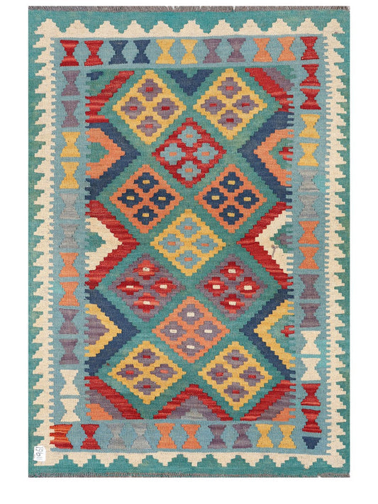 Maimana Afghanistan Kilim Rug - 146 x103 cm