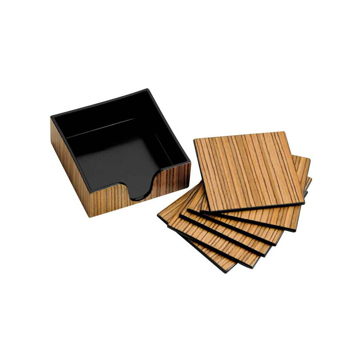 Mareel Set Of 6 Plastic And Wood Veneer Coasters