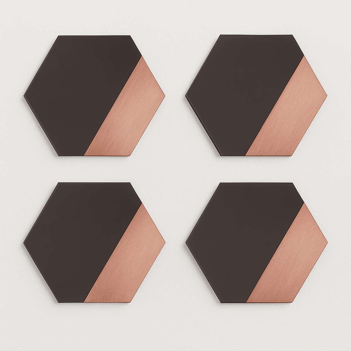 Geome Set of 4 Dipped Grey And Rose Gold