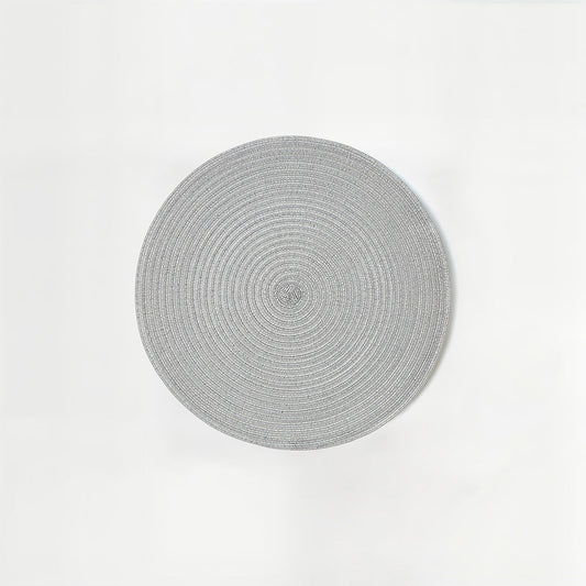 Alice Round Silver Thread Woven Placemat