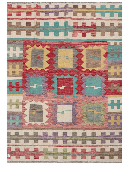 Maimana Afghanistan Kilim Rug - 242 x177 cm