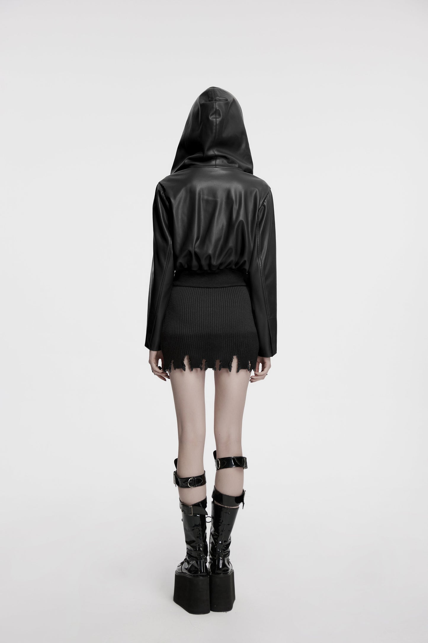 Punk Rave Nyx Hooded Faux Leather Jacket