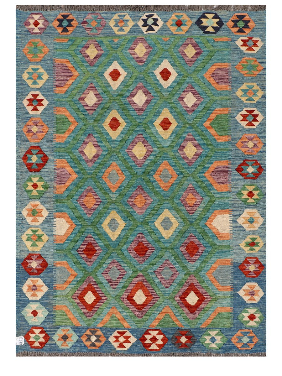 Maimana Afghanistan Kilim Rug - 205 x146 cm