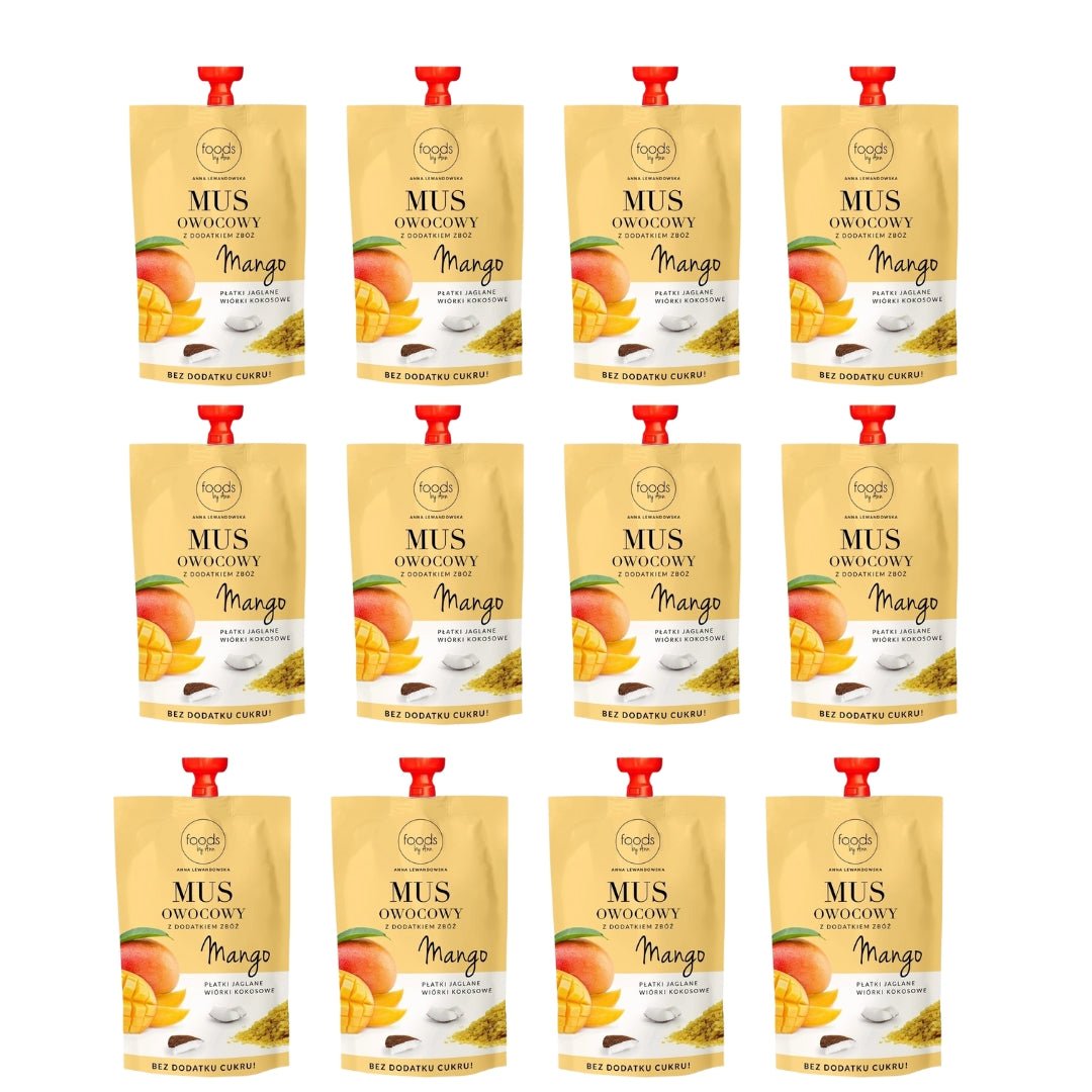12x Fruit puree with cereals Mango & Millet flakes & Coconut flakes 100g