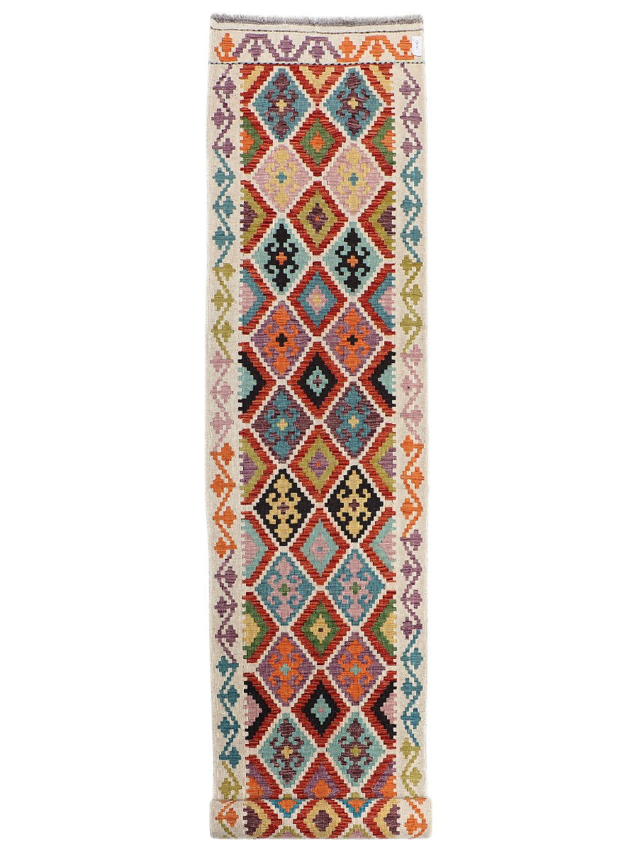 Maimana Afghanistan Kilim Runner - 391 x 84 cm