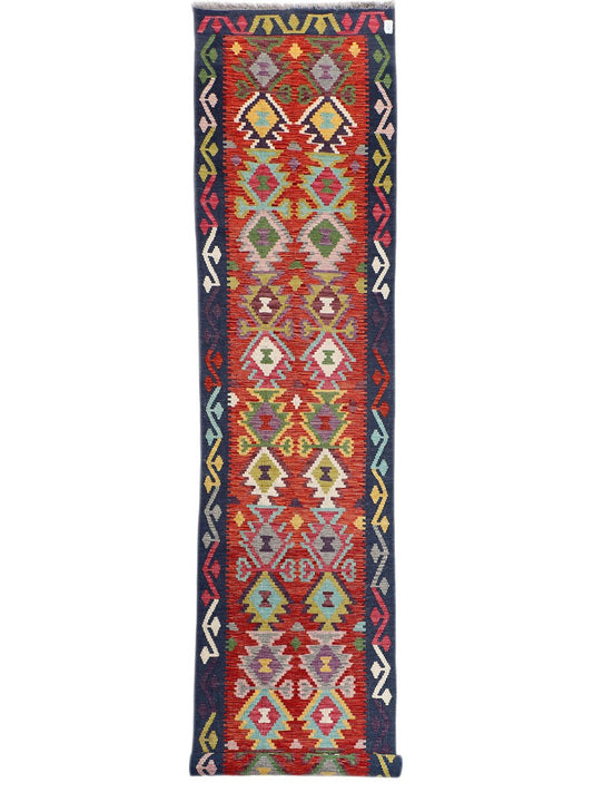 Maimana Afghanistan Kilim Runner - 390 x 86 cm