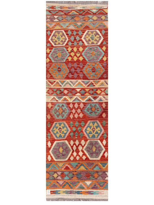 Maimana Afghanistan Kilim Rug - 232 x 72 cm