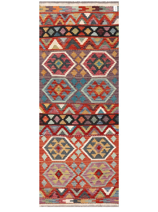 Maimana Afghanistan Kilim Rug - 213 x83 cm