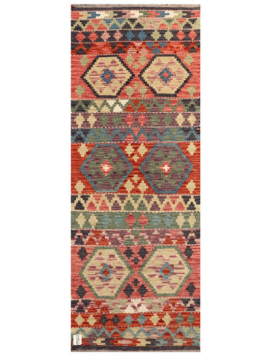 Maimana Afghanistan Kilim Rug - 208 x80 cm