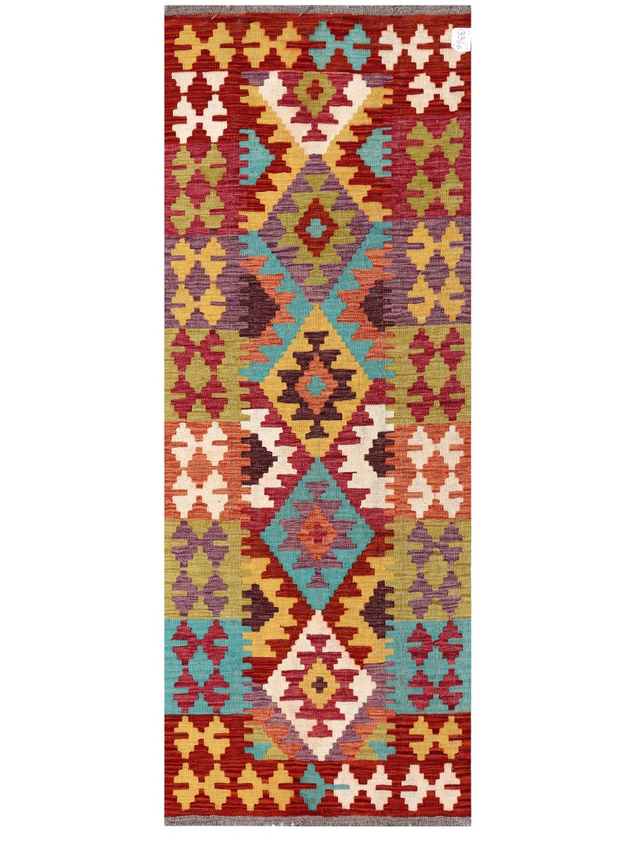 Maimana Afghanistan Kilim Rug - 206 x77 cm