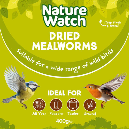 Dried Mealworms Wild Bird Feed By Nature Watch - 400g