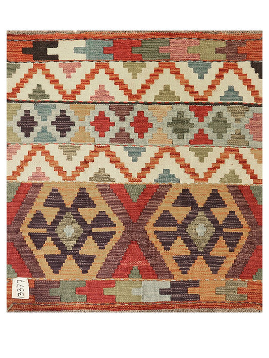 Maimana Afghanistan Kilim Rug - 82 x 77 cm