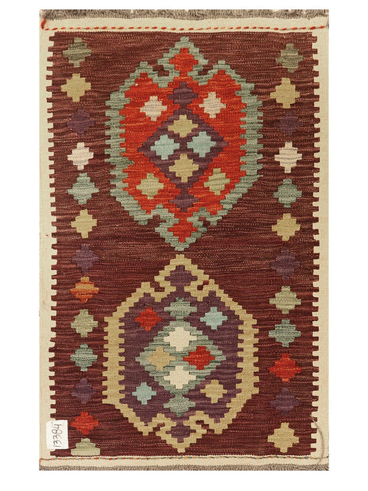 Maimana Afghanistan Kilim Rug - 97 x 61 cm
