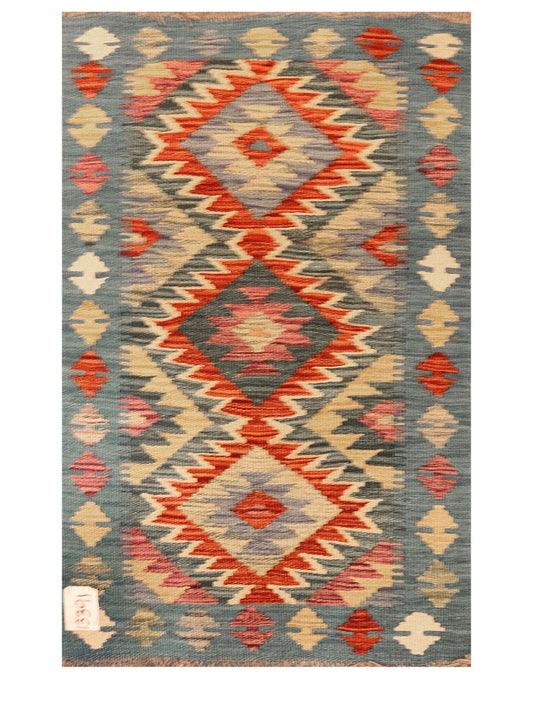 Maimana Afghanistan Kilim Rug - 88 x 55 cm