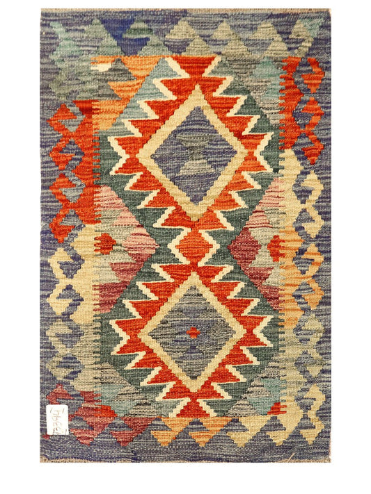 Maimana Afghanistan Kilim Rug - 89 x 57 cm