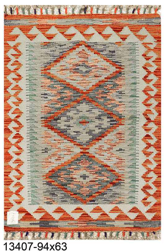 Maimana Afghanistan Kilim Rug - 94 x 63 cm