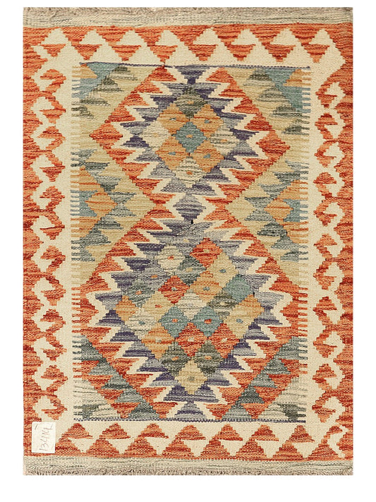 Maimana Afghanistan Kilim Rug - 89 x 65 cm